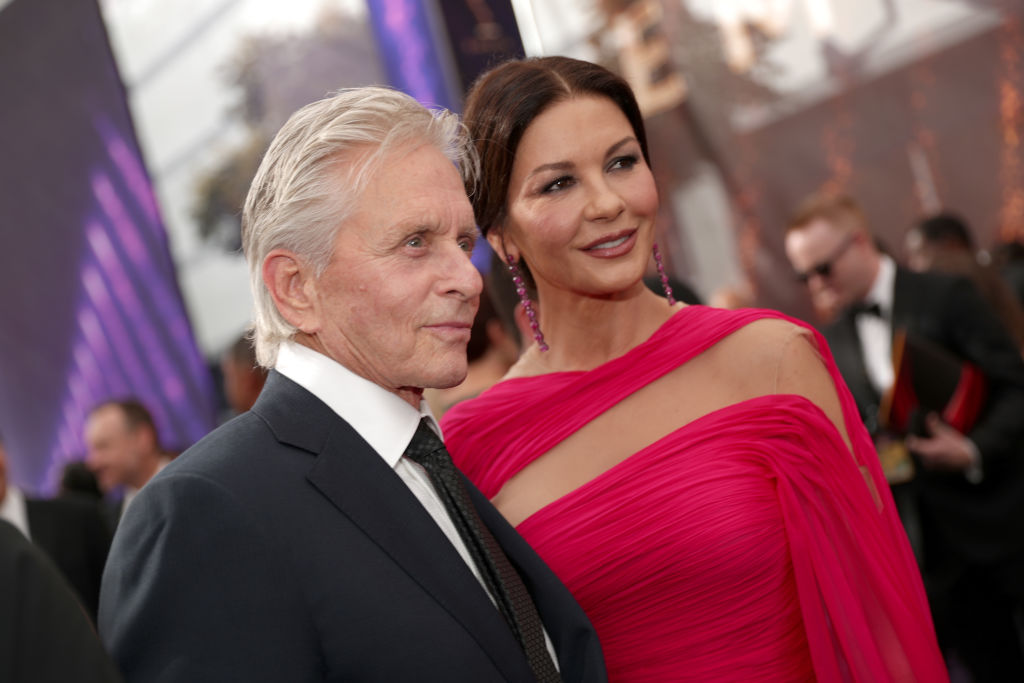 LOS ANGELES, CALIFORNIA - SEPTEMBER 22:  Michael Douglas and Catherine Zeta-Jones walk the red carpet during the 71st Annual Primetime Emmy Awards on September 22, 2019 in Los Angeles, California. (Photo by Rich Polk/Getty Images for IMDb)