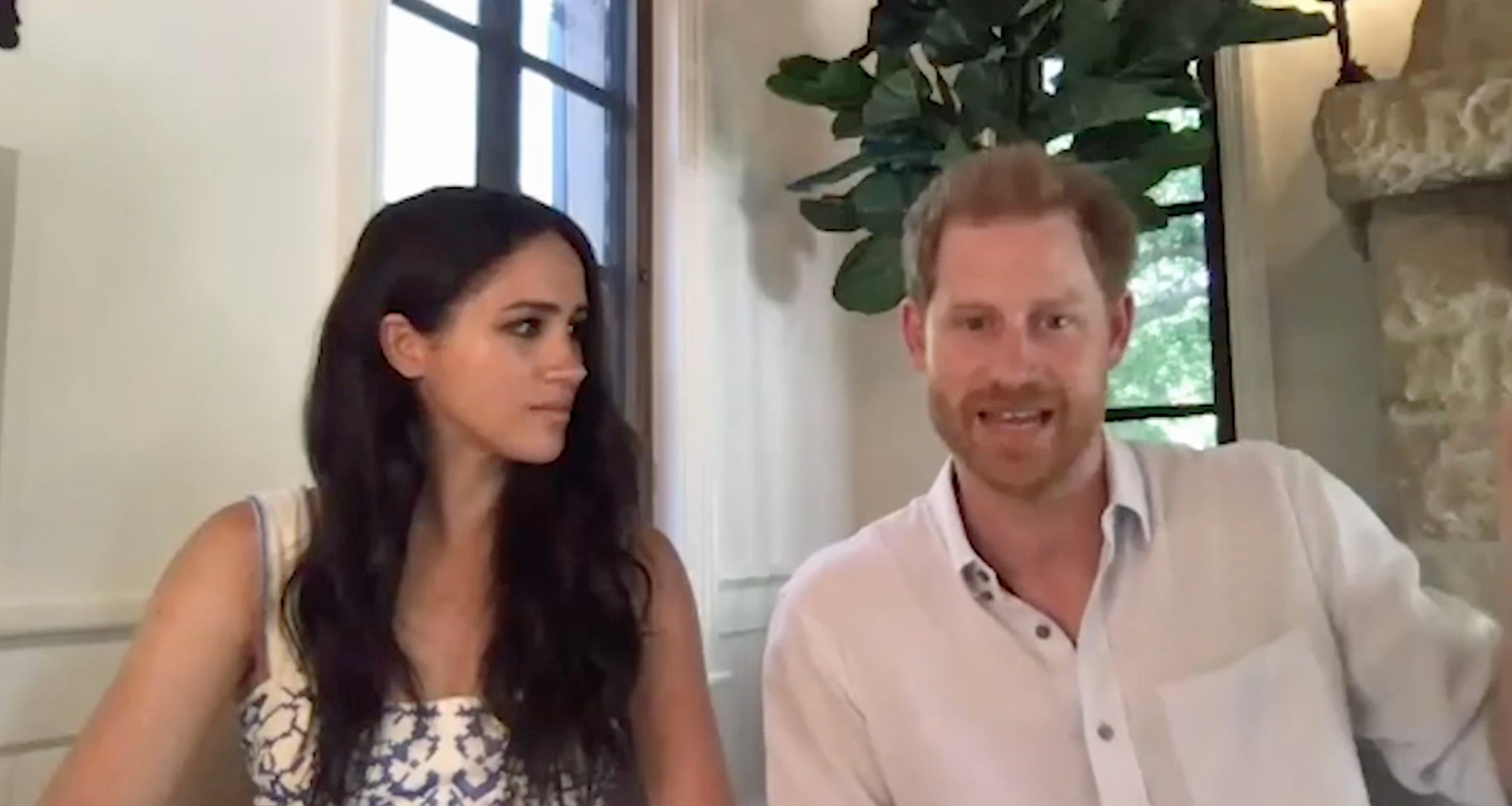 Ferrari Press Agency
Ref 12075
Sussex  1
20/08/2020
See Ferrari text
Pictures MUST credit: Queen’s Commonwealth Trust

Meghan Markle joined husband Prince Harry in a video broadcast from their new home in California for a conference about the British Commonwealth organisation.Former actress Meghan admitted she didn't know about it  until she joined the Royal Family.She said it was an honour to be continuing Queen Elizabeth’s  legacy during a video call with young leaders from the Queen's Commonwealth Trust.The Duke, 35, and Duchess of Sussex, 39,  joined the discussion from their new  million mansion in Santa Barbara, California, on Monday, with a video of the call shared by the trust  today.     Prince Harry and Meghan the Duke and Duchess of Sussex,  spoke adoringly of the Queen, 94, whom they referred to as grandmother during the video call.It comes  weeks after their rift with the Royal Family was laid bare in their biography Finding Freedom.Their loving comments come after the couple faced criticism for their last conversation with the group, in which they appeared to take a swipe at the British Empire by saying the history of the Commonwealth “must be acknowledged” even if it's '”uncomfortable”The commonwealth is an organisation made up of mostly former colonies of the British empire.

OPS: Prince Harry and Meghan Markle in their video conference from California for the Queen’s Commonwealth Trust

Picture supplied by Ferrari,Image: 554004997, License: Rights-managed, Restrictions: , Model Release: no, Credit line: Queen’s Commonwealth Trust / Ferrari / Profimedia