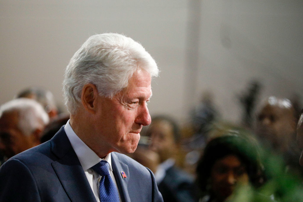 DETROIT, MI - NOVEMBER 04: Former President Bill Clinton is shown at the funeral of former U.S. Congressman John Conyers Jr. (D-MI) at Greater Grace Temple on November 4, 2019 in Detroit, Michigan. Conyers, who died on October 27 at the age of 90, was the longest serving African American member of the U.S House of Representatives in U.S. history, and the third longest serving House member, having held the office for more than 50 years. (Photo by Bill Pugliano/Getty Images)