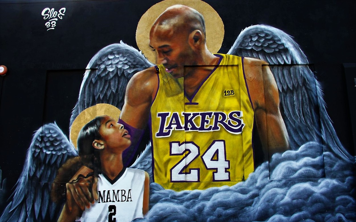 EXCLUSIVE: Stunning mural depicting the Late Kobe Bryant and daughter Gianna as Angels in Los Angeles.
07 Jul 2020,Image: 541234212, License: Rights-managed, Restrictions: World Rights, Model Release: no, Credit line: KAT / MEGA / The Mega Agency / Profimedia