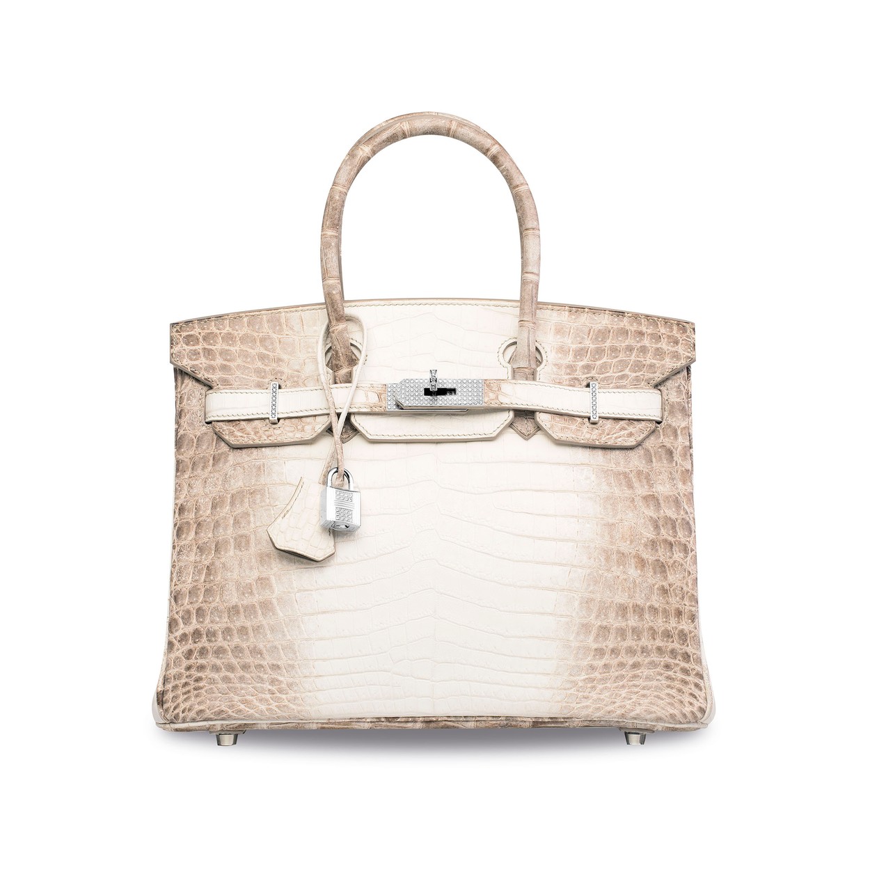 Ferrari Press Agency
Birkin 1
Ref 9308
13/06/2018
See Ferrari text  
Picture credit: Christie’s

A ten-year-old matte white Himalaya Birkin broke the European record for a handbag sold at auction when it fetched £162,500 GBP  / 7,144 USD / €184.320 Euros at Christie's in London — beating the previous record which stood at  £155,000 GBP.Encrusted with 450 diamonds and white gold, the distinctively coloured crocodile skin bag is the most coveted version of the iconic Hermes Birkin range.Fewer than 50 are believed to exist worldwide.The matte white Himalaya was developed by Hermes in 2008, its name inspired by the smoky greys and whites of the snow-capped Himalayan mountains.At 30cm, it is smaller than the original Birkin and made from the hide of farm-raised Nile crocodiles, an African strain of the species that has relatively few bones and is therefore said to have a smoother skin.The bag's white gold diamond-encrusted detailing adds to the value as does the fact so few have been made.The world record-holding Himalaya bag, sold in Hong Kong last year for £292,992 GBP was 'Grade 1,' meaning it was brand new, whereas the one sold in London on June 12 was in Grade 2 condition, which means it has been used.Differences in condition can mean as much as 20 per cent in value.While most second-hand handbags depreciate in value, Hermes Birkins are one of the very few designs to sell for more on the secondary market than their original price.Some generate returns of about 30 per cent a year, and a study by Baghunter — an online marketplace for buying and selling luxury handbags — found Birkin bags have actually outperformed both the American stock market and the price of gold.The French luxury fashion house Hermes designed what became known as the Birkin in 1981.Named after the singer and actress Jane Birkin, it has become one of the most sought-after accessories in the world, but it began as a quest for the perfect holdall.Birkin had met the chief executive of Hermes on a flight from Paris to London, where he offered to design her a holdall and asked if the company could name it after her.She said she was 
