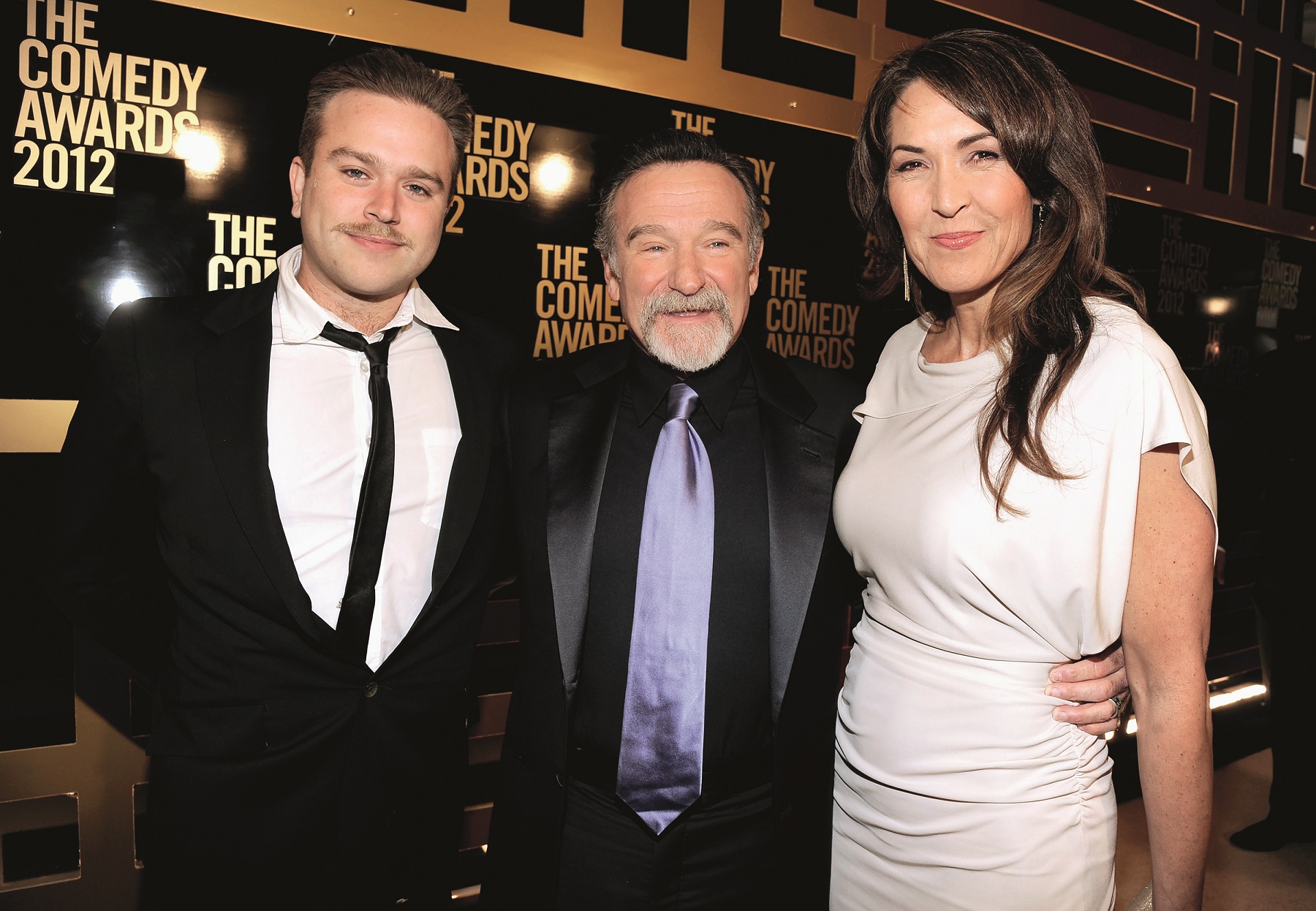 NEW YORK, NY - APRIL 28:  Zachary Pym Williams, Robin Williams and Susan Schneider attend The Comedy Awards 2012 at Hammerstein Ballroom on April 28, 2012 in New York City.  (Photo by Kevin Mazur/WireImage)