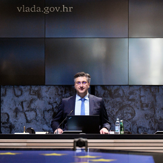 Government meeting, PM Andrej Plenkovic on the photo