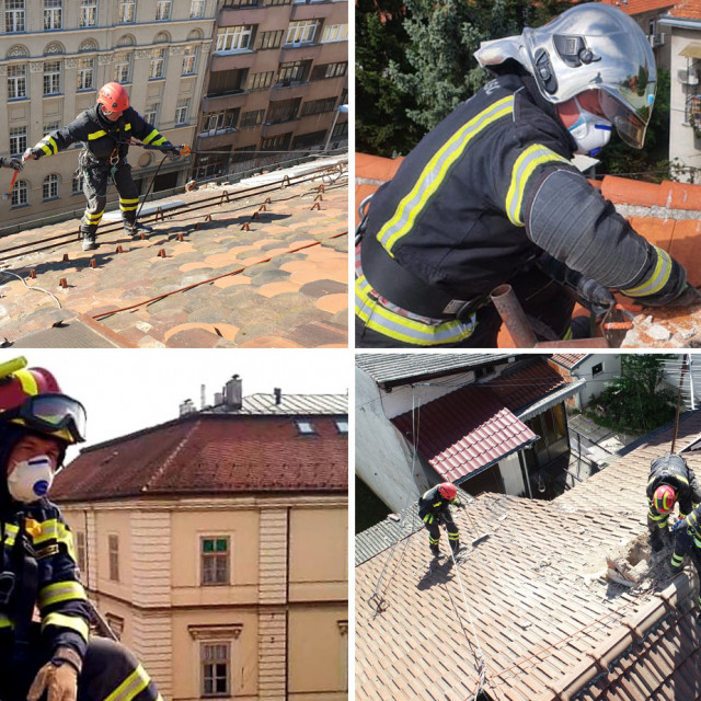 Zagrebački vatrogasci na krovovima