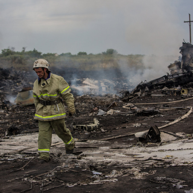 Mjesto pada malezijskog zrakoplova u Ukrajini u srpnju 2014. godine