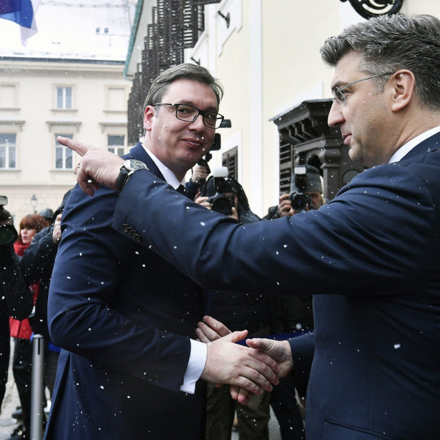 Susret hrvatskog premijera Andreja Plenkovića i srbijanskog predsjednika Aleksandra Vučića 