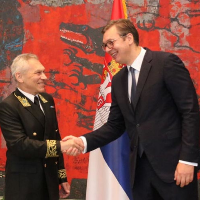 Ruski ambasador Aleksandar Bocan-Harčenko nakon predaje vjerojadajnica Aleksandru Vučiću, predsjedniku Srbije 