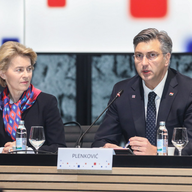 Šefica Europske komisije Ursula von der Leyen i predsjednik Vlade RH Andrej Plenković