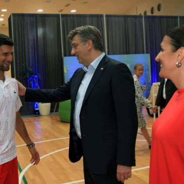 PM Andrej Plenkovic with positive tested tennis player Novak Djokovic on Adria Tour