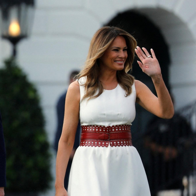 U.S. President Donald Trump and First Lady Melania Trump arrive at the 2020 Salute to America on the South Lawn of the White House in Washington on July 4, 2020.,Image: 539852238, License: Rights-managed, Restrictions:, Model Release: no, Credit line: Gripas Yuri/ABACA/Abaca Press/Profimedia