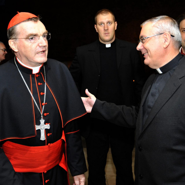 Kardinal Josip Bozanić i Ivan Miklenic, već sada bivši glavni urednik Glasa koncila