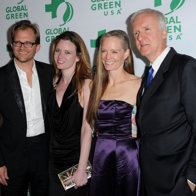HOLLYWOOD, CA - FEBRUARY 23: (L-R) CEO of Global Green USA Matt Petersen, Justine Musk, actress Suzy Amis, and producer James Cameron arrive at Global Green USA's 8th annual pre-Oscar party ”Greener Cities For A Cooler Planet” held at Avalon on February 23, 2011 in Hollywood, California. (Photo by Jason Merritt/Getty Images for Global Green)