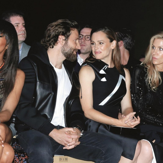 PARIS, FRANCE - JULY 03: (L-R) Actors Bradley Cooper and Jennifer Garner attend the Atelier Versace Haute Couture Fall/Winter 2016-2017 show as part of Paris Fashion Week on July 3, 2016 in Paris, France. (Photo by Bertrand Rindoff Petroff/Getty Images)