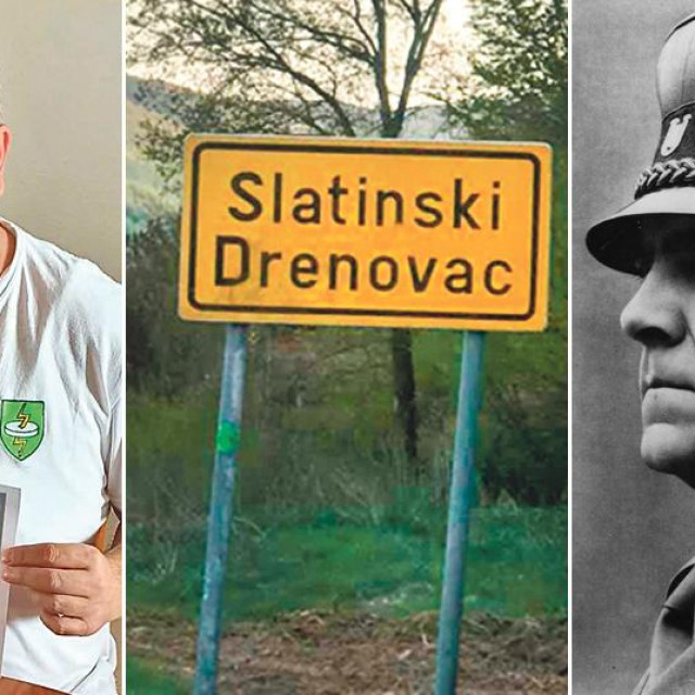Načelnik općine Čačinci Mirko Mališ, tabla na ulazu u Slatinski Drenovac i Ante Pavelić, ustaški poglavnik