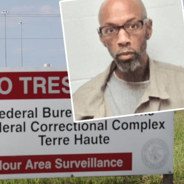 Savezni zatvor u gradu Terre Haute u državi Indiani; u pravokutniku: Dustin Higgs