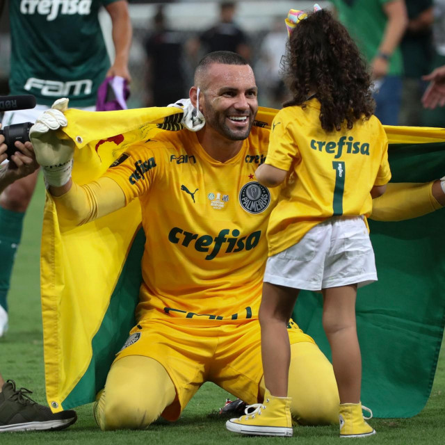 Slavlje Palmeirasovog vratara Wevertona i njegove kćerkice