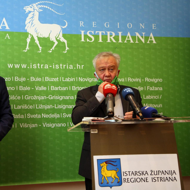 Zamjenik župana koji obnaša dužnost župana Istarske županije Fabrizio Radin i gradonačelnik Pule Boris Miletić