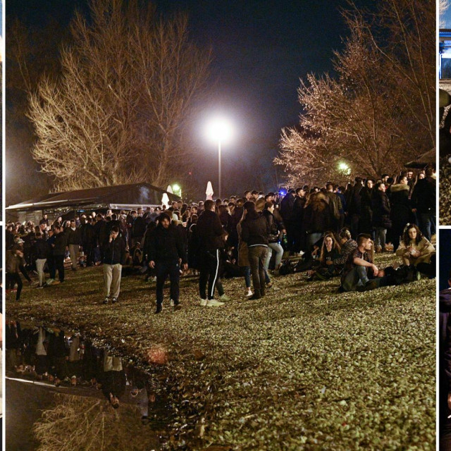 Zagrebački studenti noćas su održali okupljanje i druženje na Jarunskom jezeru. 