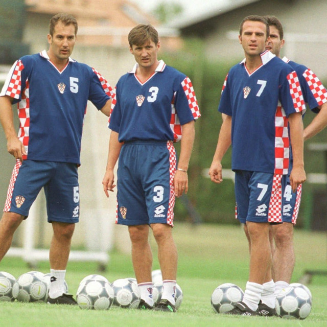 Stjepan Tomas u durštvu Jarnija i Štimca na treningu reprezentacije 2000. godine
