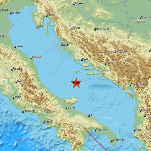 Potres s epicentrom u Jadranskom moru