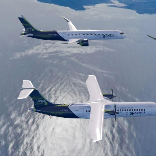 Tri tipa Airbusovih aviona na vodik