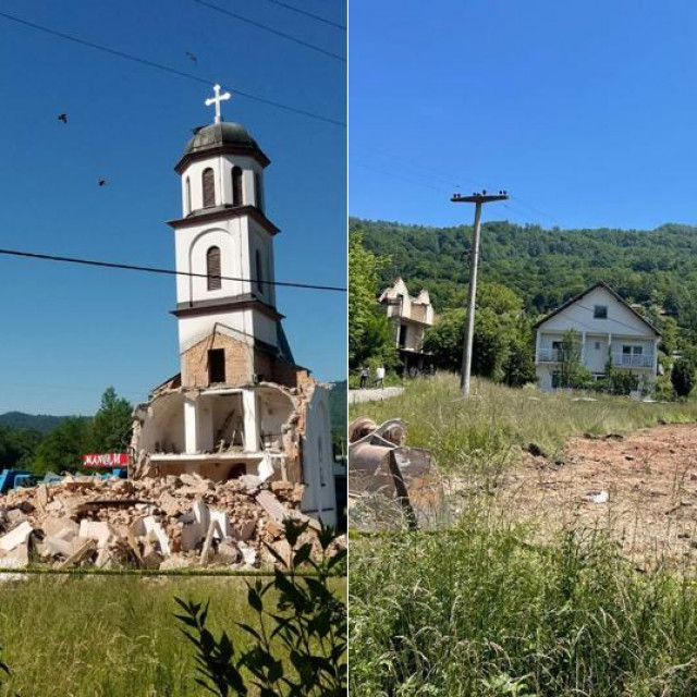 Rušenje pravoslavne crkve u Konjević Polju