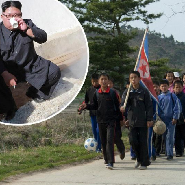 Kim Jong-un (u krugu), sjevernokorejska djeca tijekom parade povodom Praznika rada