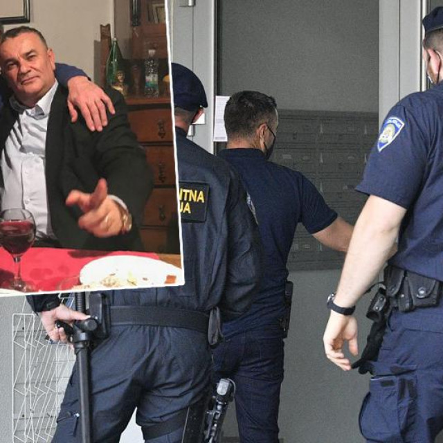 U pravokutniku: Drago Tadić i Zdravko Mamić; policija ulazi u stan Drage Tadića u Zagrebu
