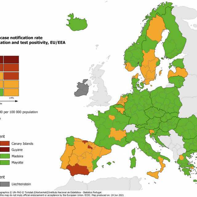 Najnovija covid-karta Europe: Hrvatska je u 'zelenome'