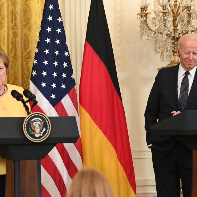 Joe Biden i Angela Merkel na zajedničkoj konferenciji, arhivska fotografija