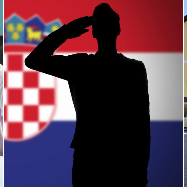 Anto Vukoje, silueta vojnika s hrvatskom zastavom i OŠ Darda