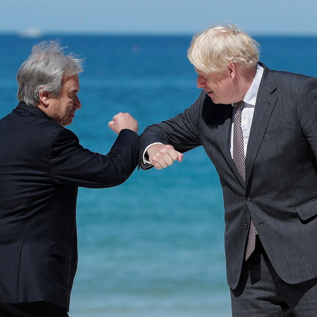 Domaćini sastanka britanski premijer Boris Johnson i generalni tajnik UN-a António Guterres