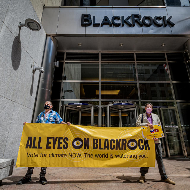 Prosvjednici ispred sjedišta BlackRocka u New Yorku, 2021.
