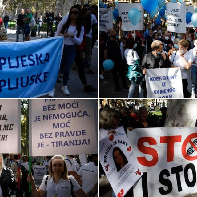 Prosvjed medicinskih sestara i tehničara u Zagrebu