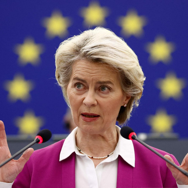 &lt;p&gt;European Commission President Ursula von der Leyen addresses at the EU parliament on the conclusions of the October leaders&amp;#39; summit, in Strasbourg, France, on November 23, 2021. (Photo by CHRISTIAN HARTMANN/POOL/AFP)&lt;/p&gt;
