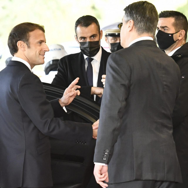 Emmanuel Macron i Zoran Milanović na Pantovčaku
