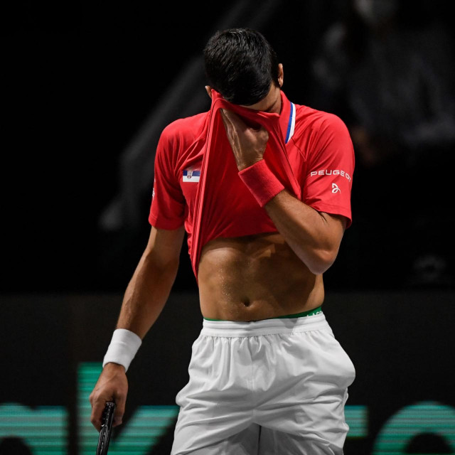 &lt;p&gt;Serbia&amp;#39;s Novak Djokovic reacts during the men&amp;#39;s singles quarter-final tennis match between Serbia and Kazakhstan of the Davis Cup tennis tournament at the Madrid arena in Madrid on December 1, 2021. (Photo by OSCAR DEL POZO/AFP)&lt;/p&gt;
