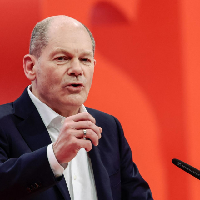 &lt;p&gt;German Chancellor Olaf Scholz speaks during a hybrid party congress of Germany&amp;#39;s Social Democratic Party (SPD) in Berlin, Germany, on December 11, 2021. (Photo by HANNIBAL HANSCHKE/POOL/AFP)&lt;/p&gt;
