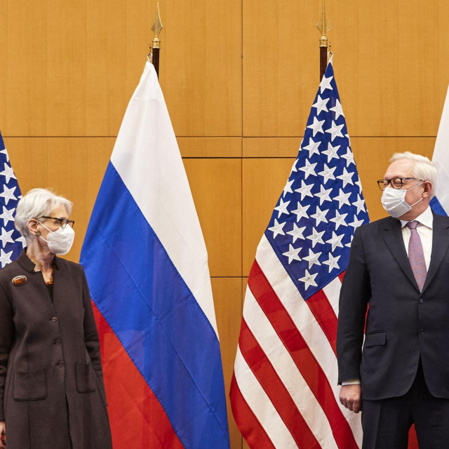 &lt;p&gt;US Deputy Secretary of State Wendy Sherman (L) and Russian deputy Foreign Minister Sergei Ryabkov (R)  in Geneva, on January 10, 2022.&lt;/p&gt;
