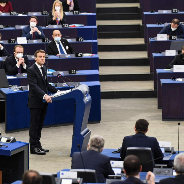 &lt;p&gt;Francuski predsjednik Emmanuel Macron na plenarnoj sjednici Europskog parlamenta&lt;/p&gt;
