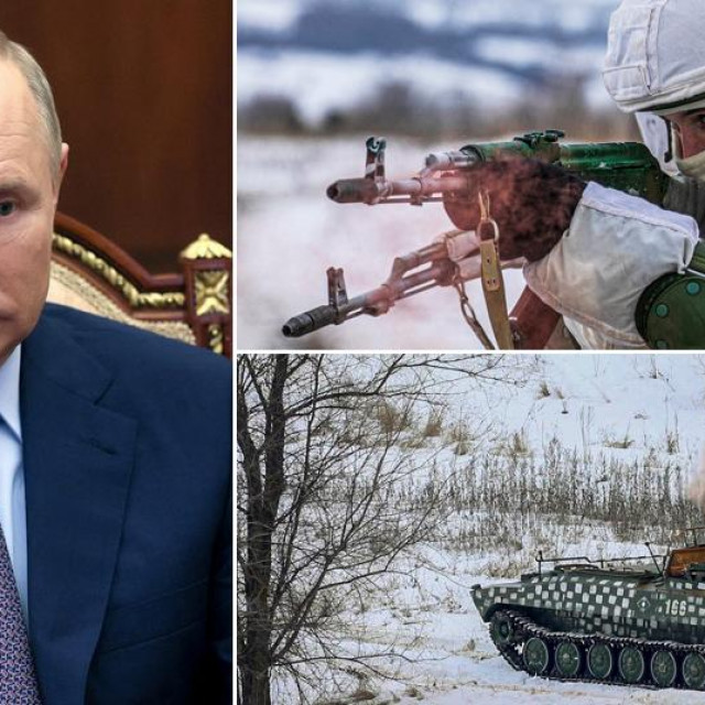 Vladimir Putin i prizori s vježba ruskih oružanih snaga
