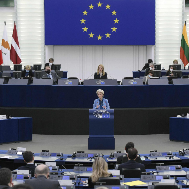 &lt;p&gt;Predsjednica Europske komisije Ursula von der Leyen obraća se zastupnicima u Europskom parlamentu tijekom rasprave o Rusiji&lt;/p&gt;
