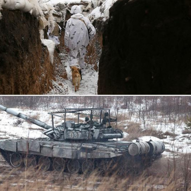 Vladimir Putin, prizor iz rovova s istoka Ukrajine i ruski tenk tijekom vježbi

