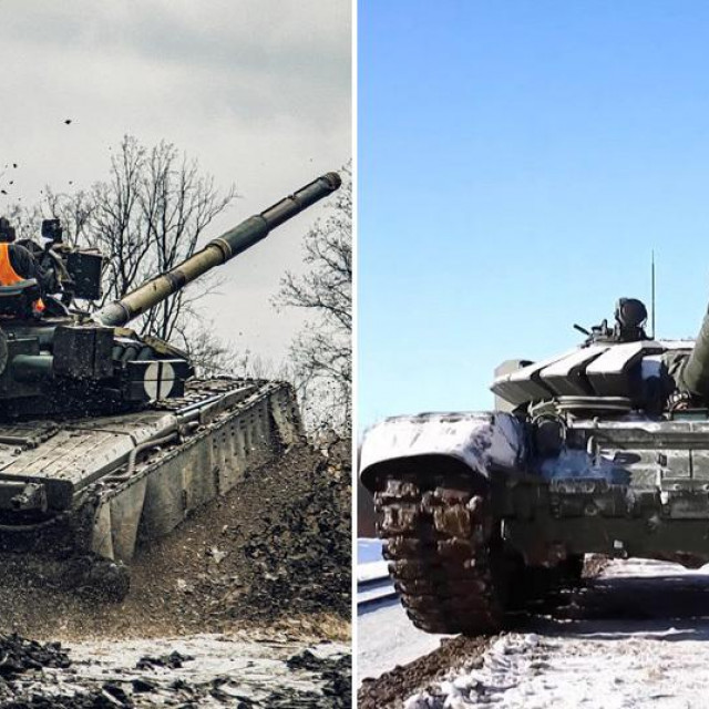 &lt;p&gt;Ukrajinski tenk i ruski tenk&lt;/p&gt;
