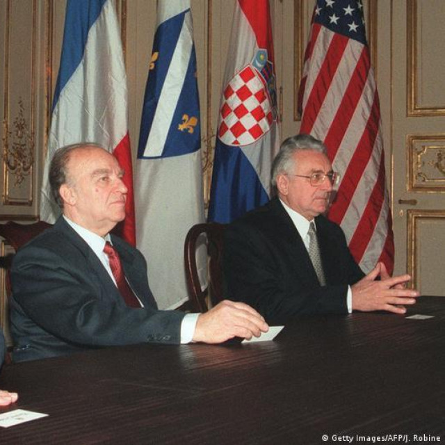 &lt;p&gt;Milošević, Izetbegović i Tuđman u Parizu 1995., na potpisivanju Daytonskog mirovnog ugovora&lt;/p&gt;
