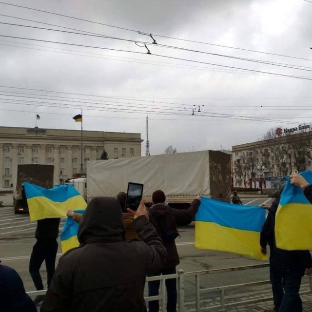 Prosvjed Ukrajinaca u Hersonu
