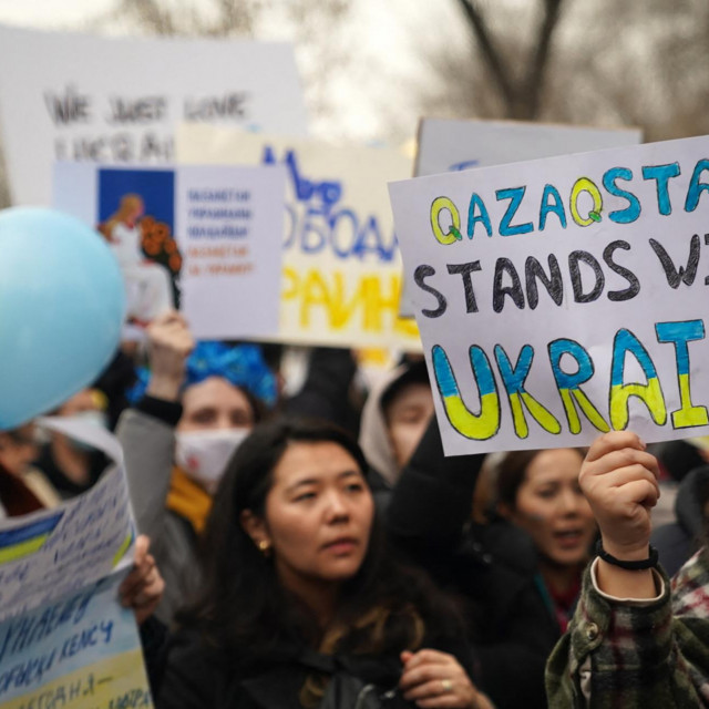 &lt;p&gt;Prosvjed potpore Ukrajini u Almatiji&lt;/p&gt;
