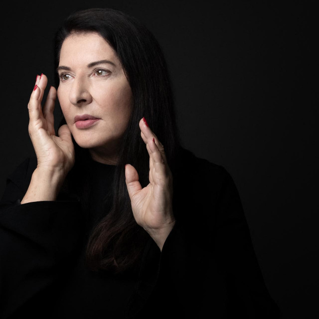 Serbian conceptual and performance artist, philanthropist, writer, and filmmaker Marina Abramovic poses at the Opera Garnier during a photo session in Paris, on August 30, 2021. (Photo by JOEL SAGET / AFP)
