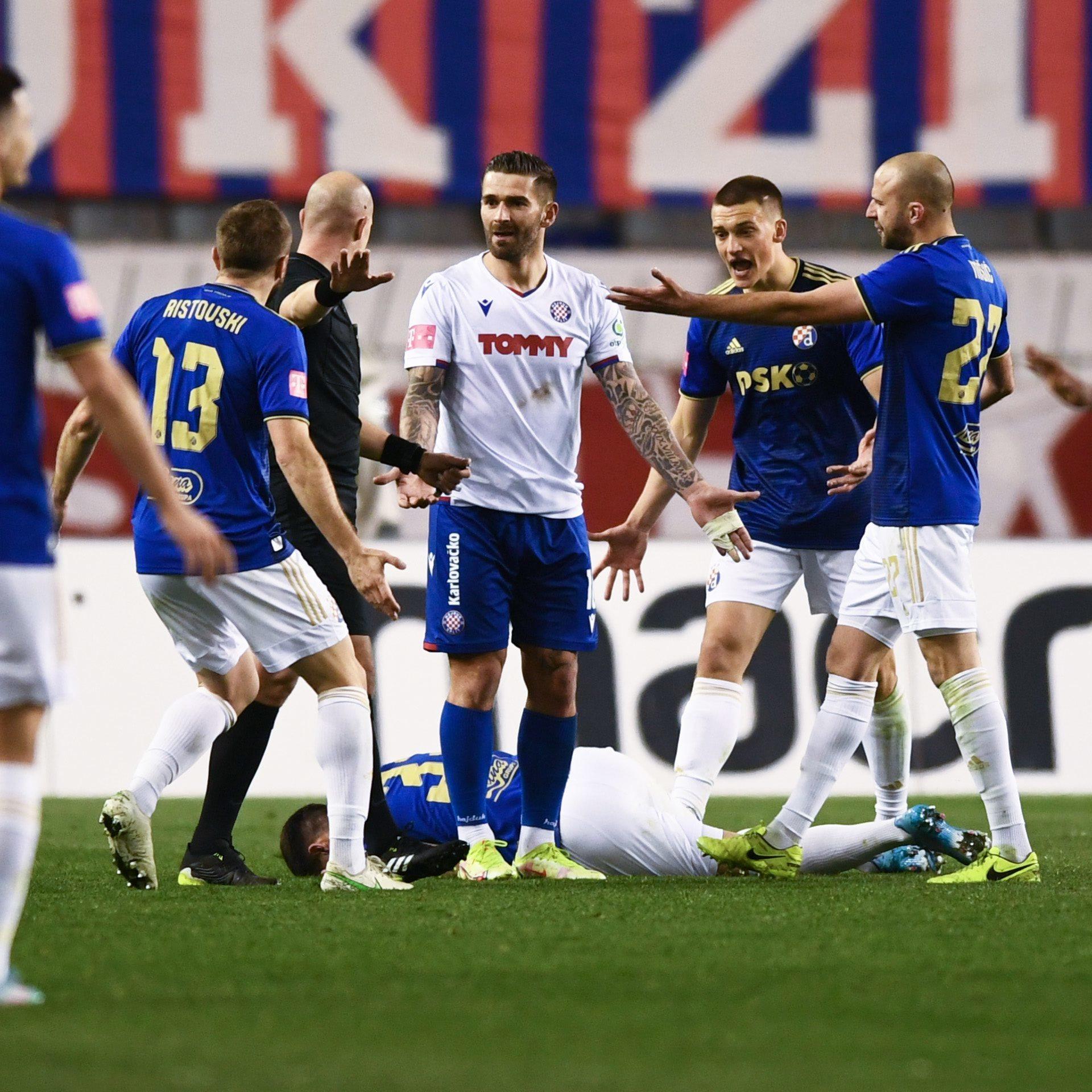 Amer Gojak of Dinamo Zagreb and Marko Livaja of Hajduk Split