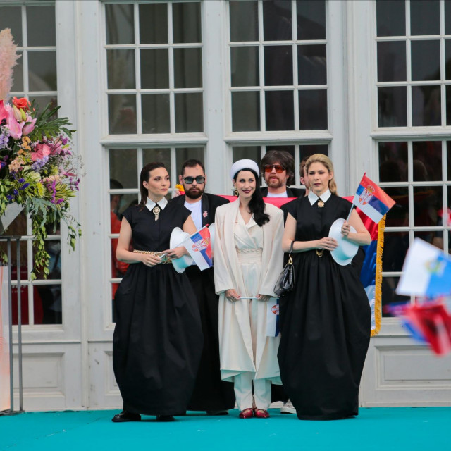 &lt;p&gt;Mandatory Credit: Photo by Nderim Kaceli/ipa-agency.net/Shutterstock (12931505ad)&lt;br /&gt;
Konstrakta (In corpore sano) Serbia during the Turquoise carpet opening ceremony of the Eurovision 2022 on 08 of May 2022, at Reggia di Venaria Reale, Turin, Italy. Photo Nderim Kaceli&lt;br /&gt;
Eurovision Song Contest Opening Ceremony, Turin, Italy - 08 May 2022&lt;/p&gt;